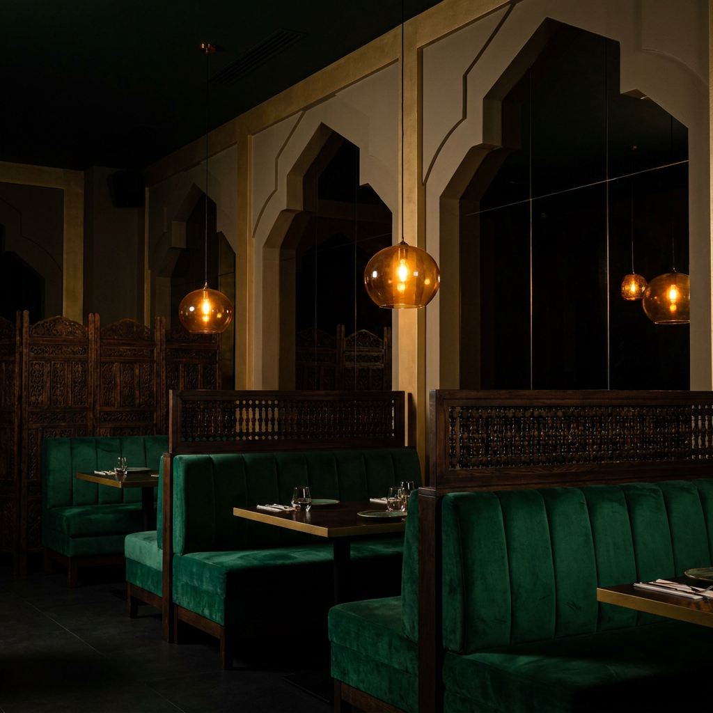 أجواء مطعم دافئة